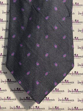 WILKES BASHFORD Silk Navy Paisley Design Tie 3.75”